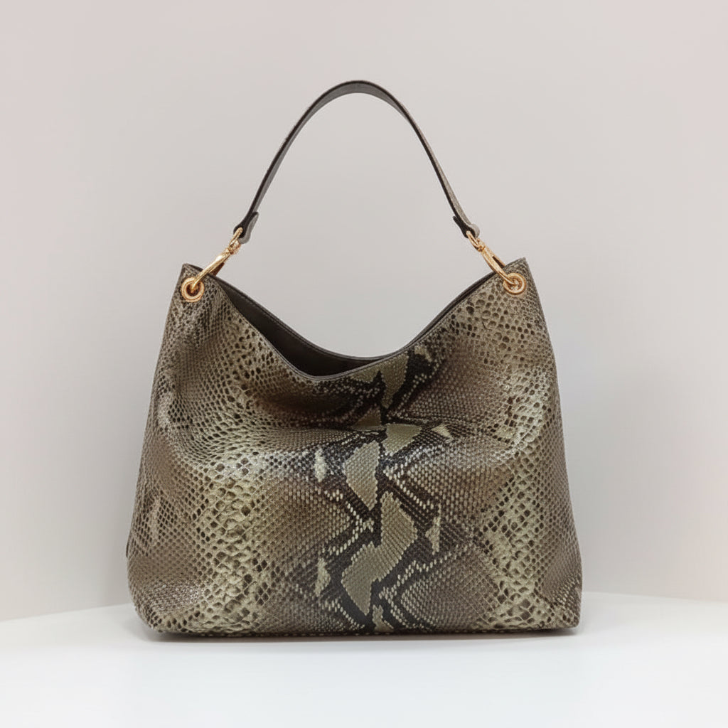 Borsa pitone verde militare