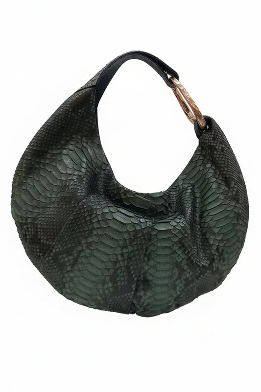 Borsa in pitone verde
